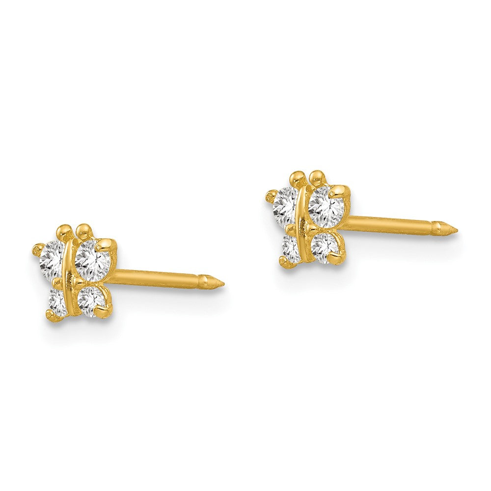 Piercing only 14k Butterfly CZ Earrings