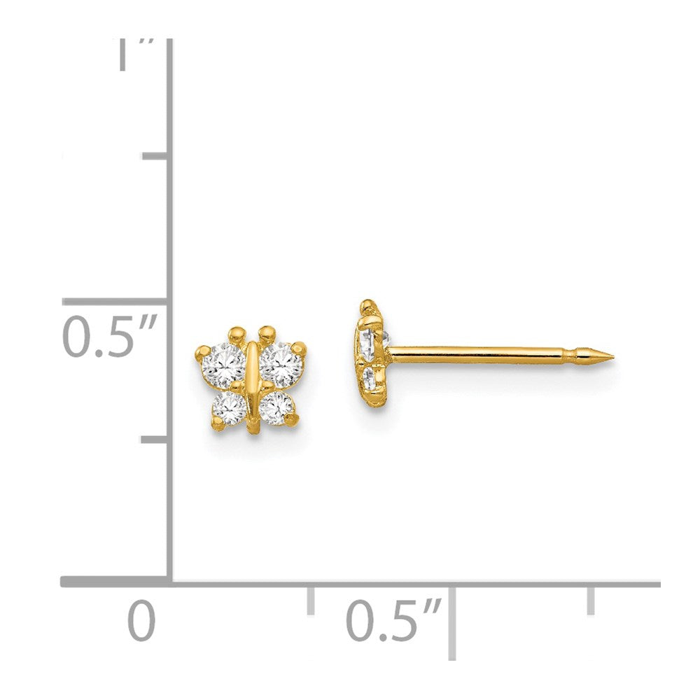 Piercing only 14k Butterfly CZ Earrings
