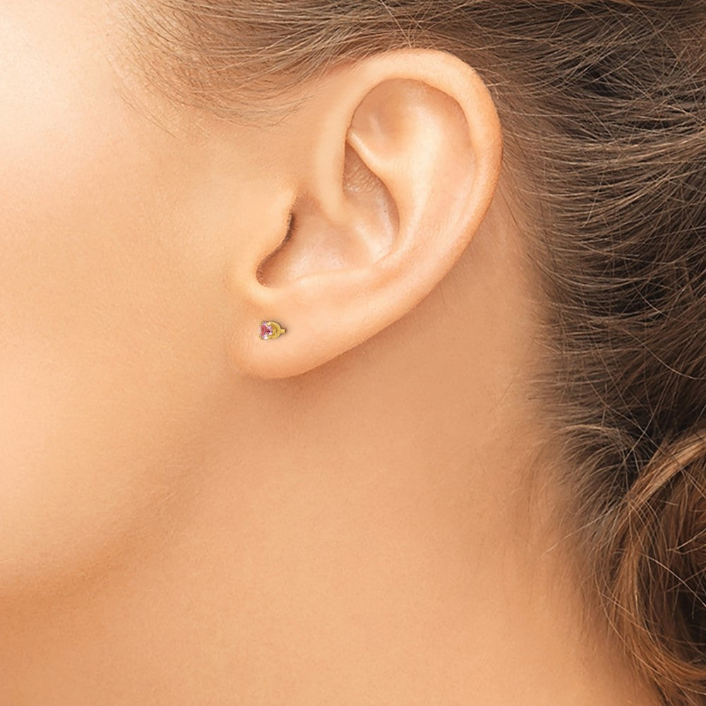 Piercing only 24k Plated June Crystal Birthstone Earrings