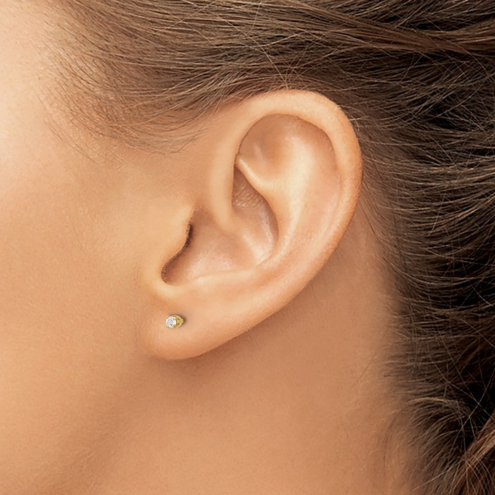 Piercing only 14K Polished .10ct Diamond Post Earrings