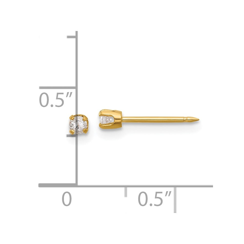 Piercing only 14K Polished .10ct Diamond Post Earrings