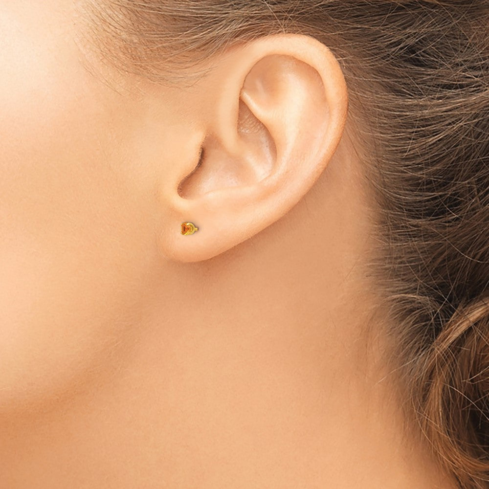 Piercing only 24k Plated November Yellow Crystal Birthstone Earrings