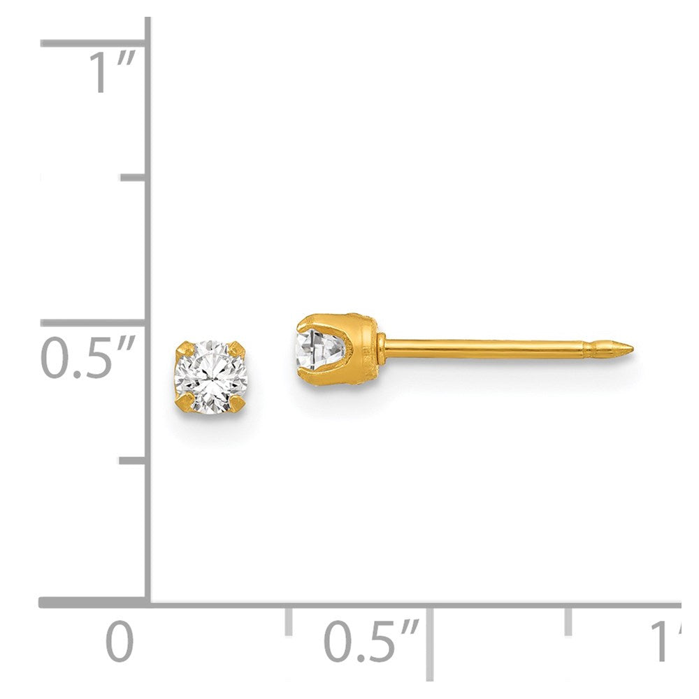 Inverness 14k 3mm April Crystal Birthstone Post Earrings