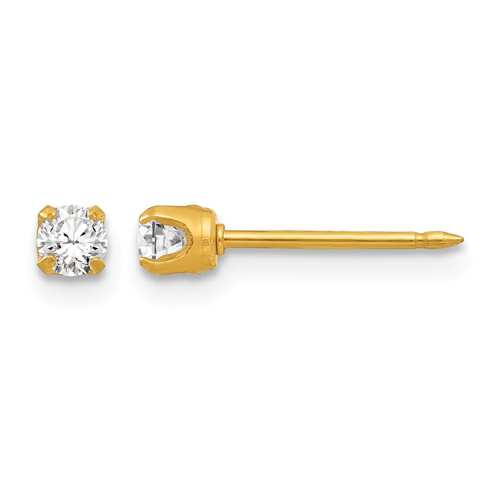 Inverness 14k 3mm April Crystal Birthstone Post Earrings