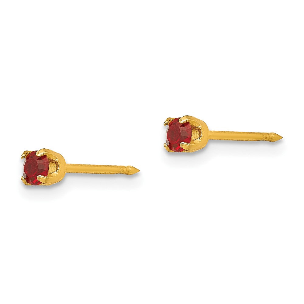 Piercing only 14k 3mm July Crystal Birthstone Post Earrings
