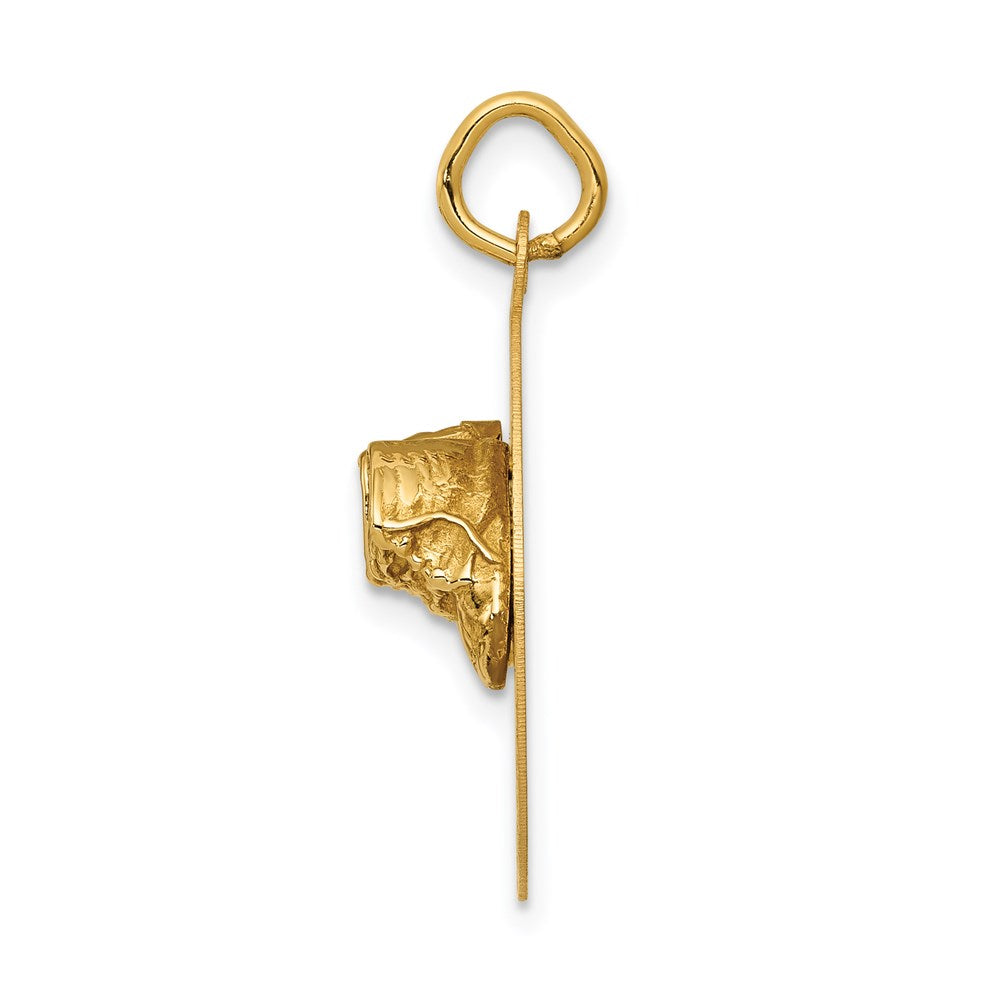 14k Small Solid Engravable Shoes on Disc Charm