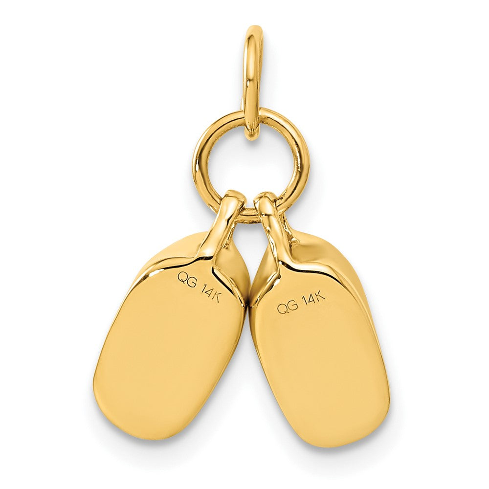 14k 3D Moveable Polished Shoes Charm