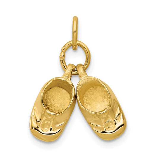 14k 3D Moveable Polished Shoes Charm