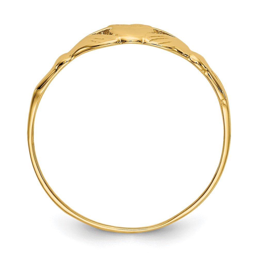 14k Polished Claddagh Ring
