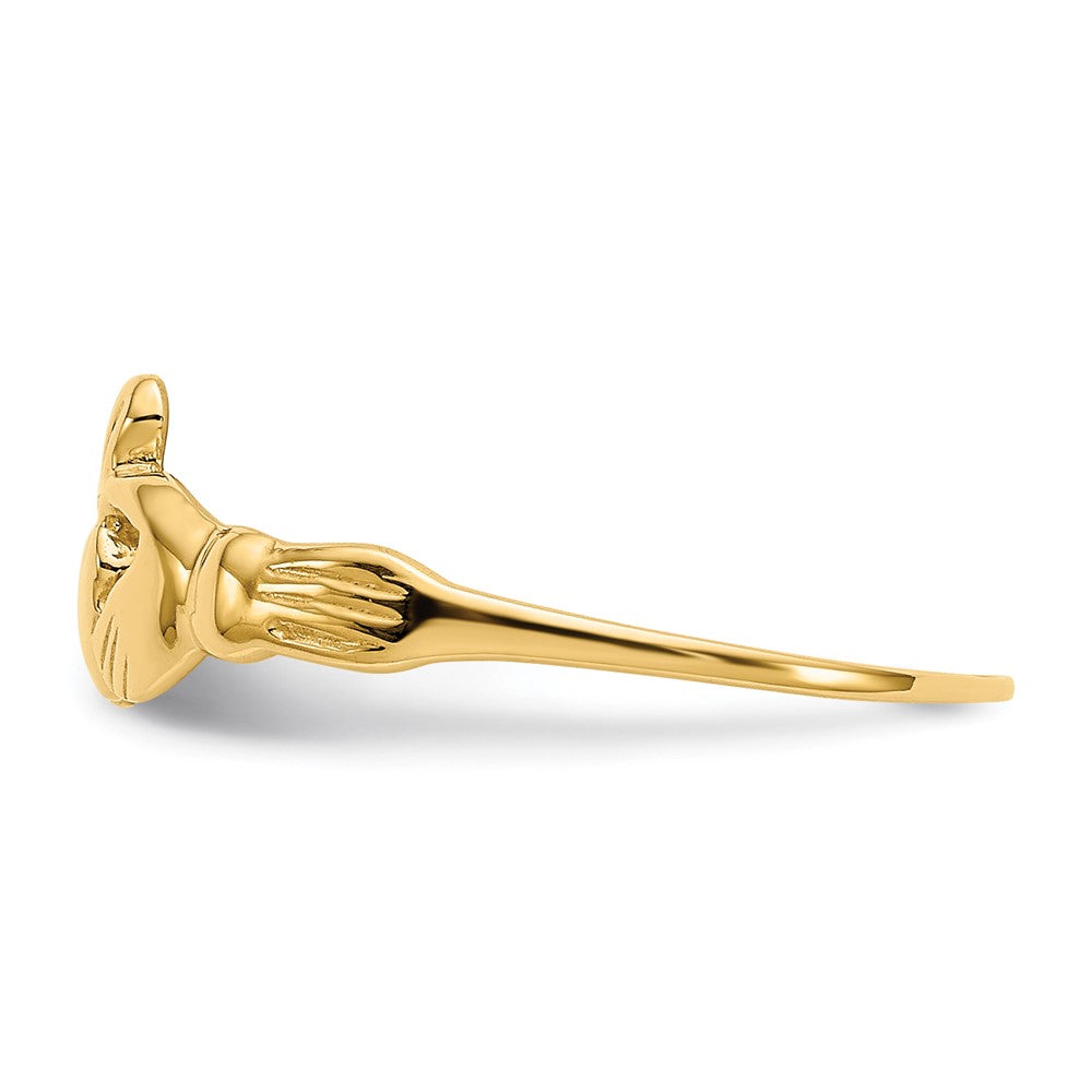 14k Polished Claddagh Ring
