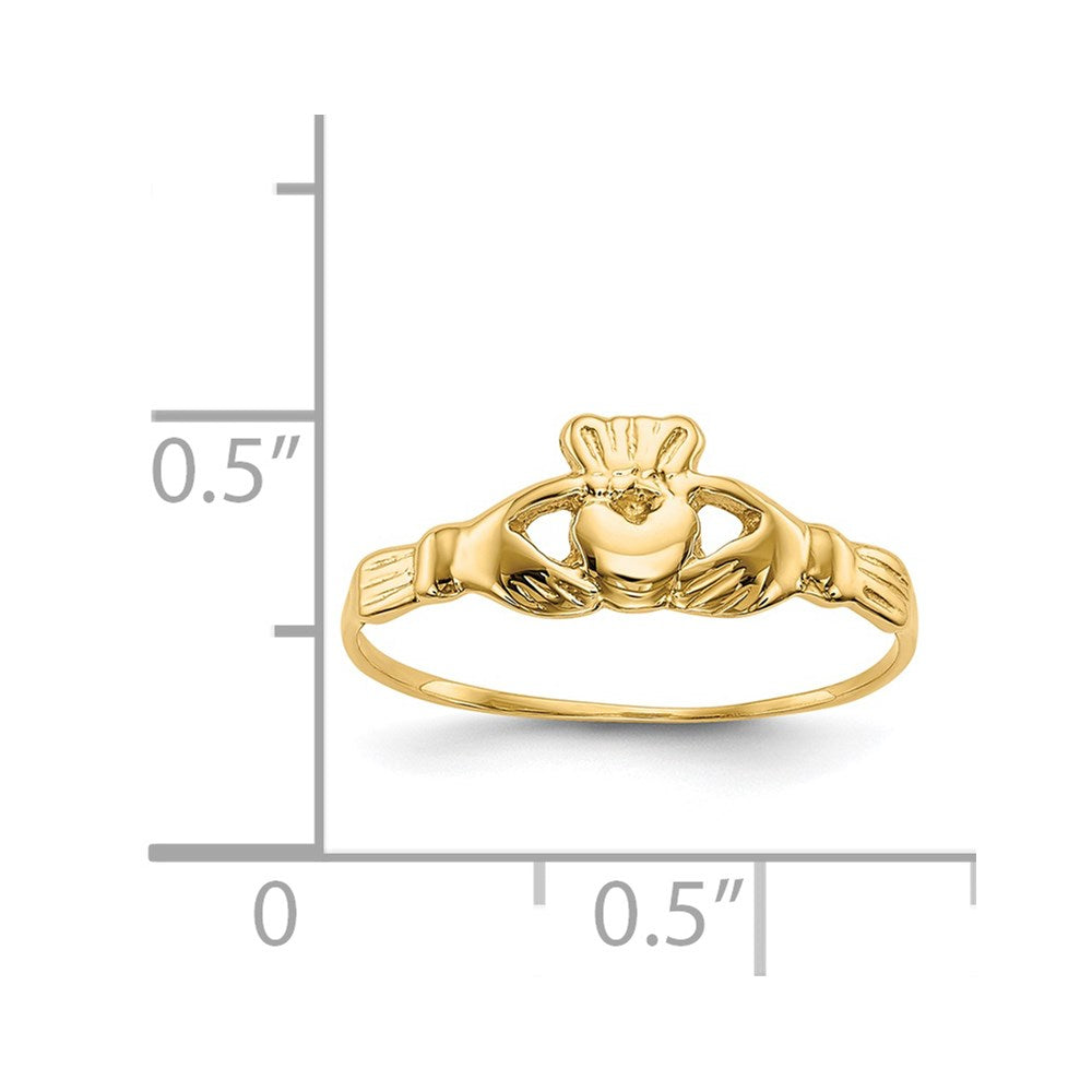 14k Polished Claddagh Ring