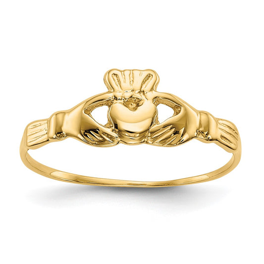 14k Polished Claddagh Ring