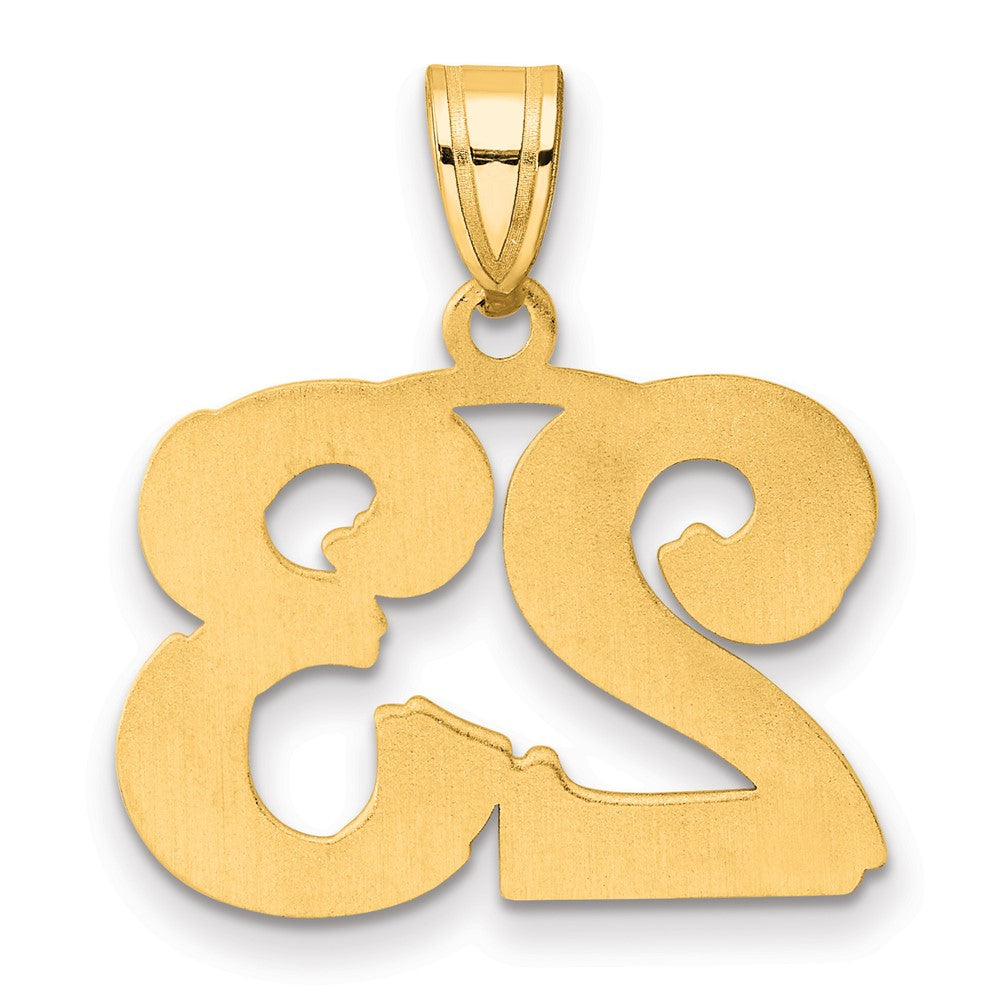 14k Polished Etched Number 23 Pendant
