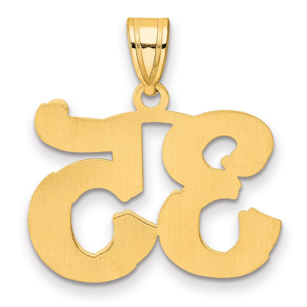 14k Polished Etched Number 35 Pendant