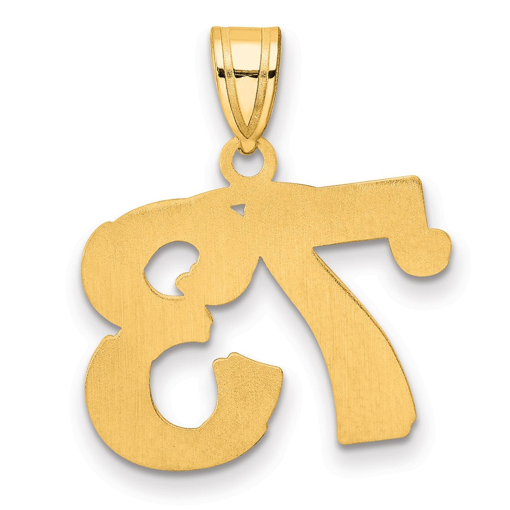 14k Polished Etched Number 73 Pendant