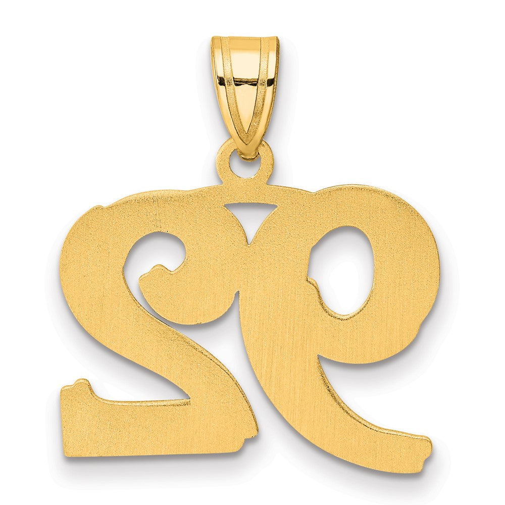 14k Polished Etched Number 92 Pendant