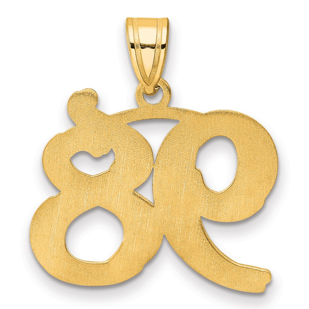14k Polished Etched Number 98 Pendant