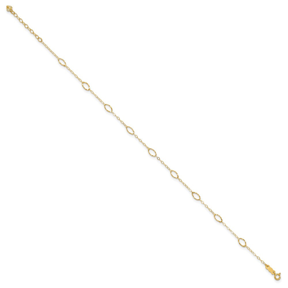14k Oval Shapes 10in Plus 1in ext Anklet