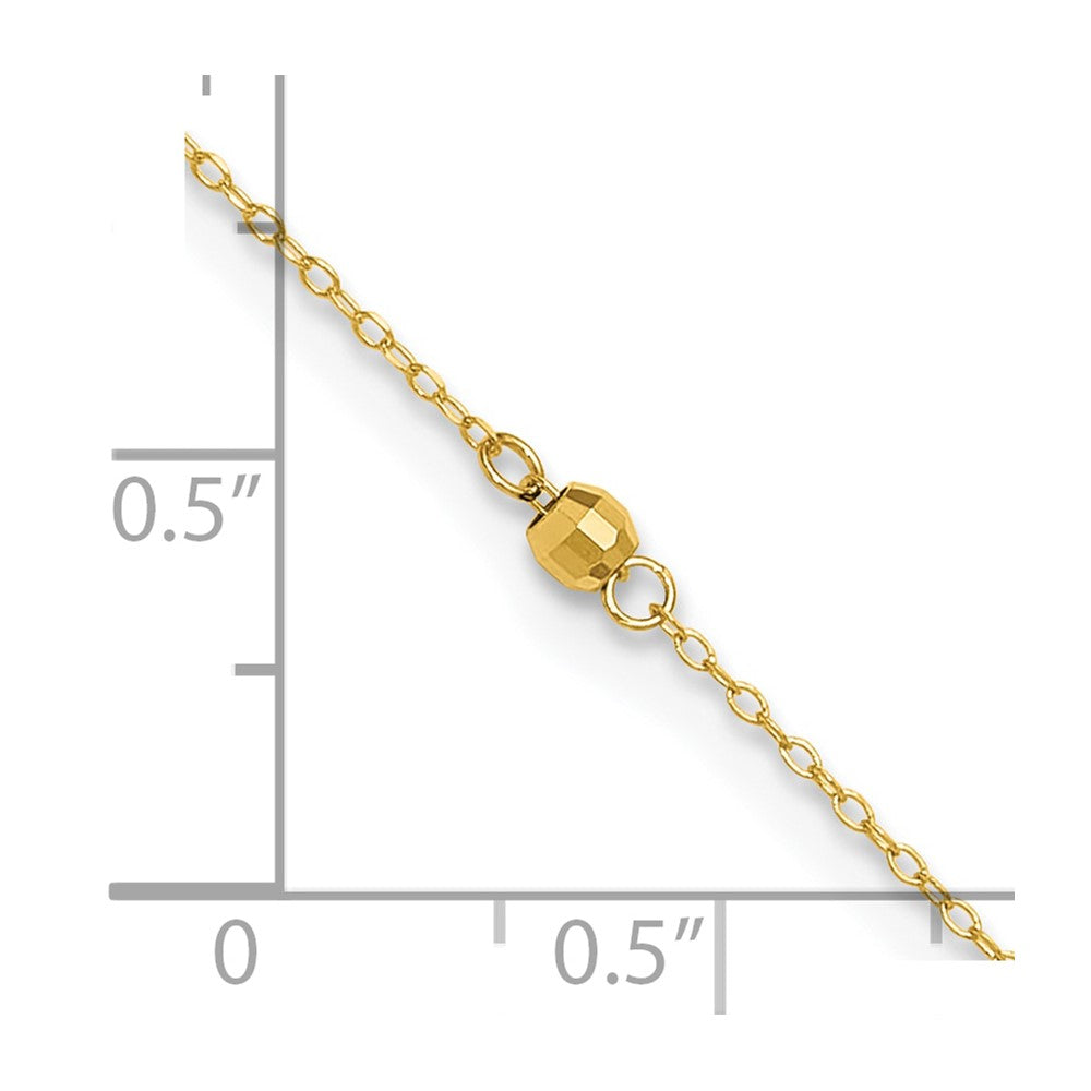 14K Mirror Beads 9in Plus 1in Ext Anklet