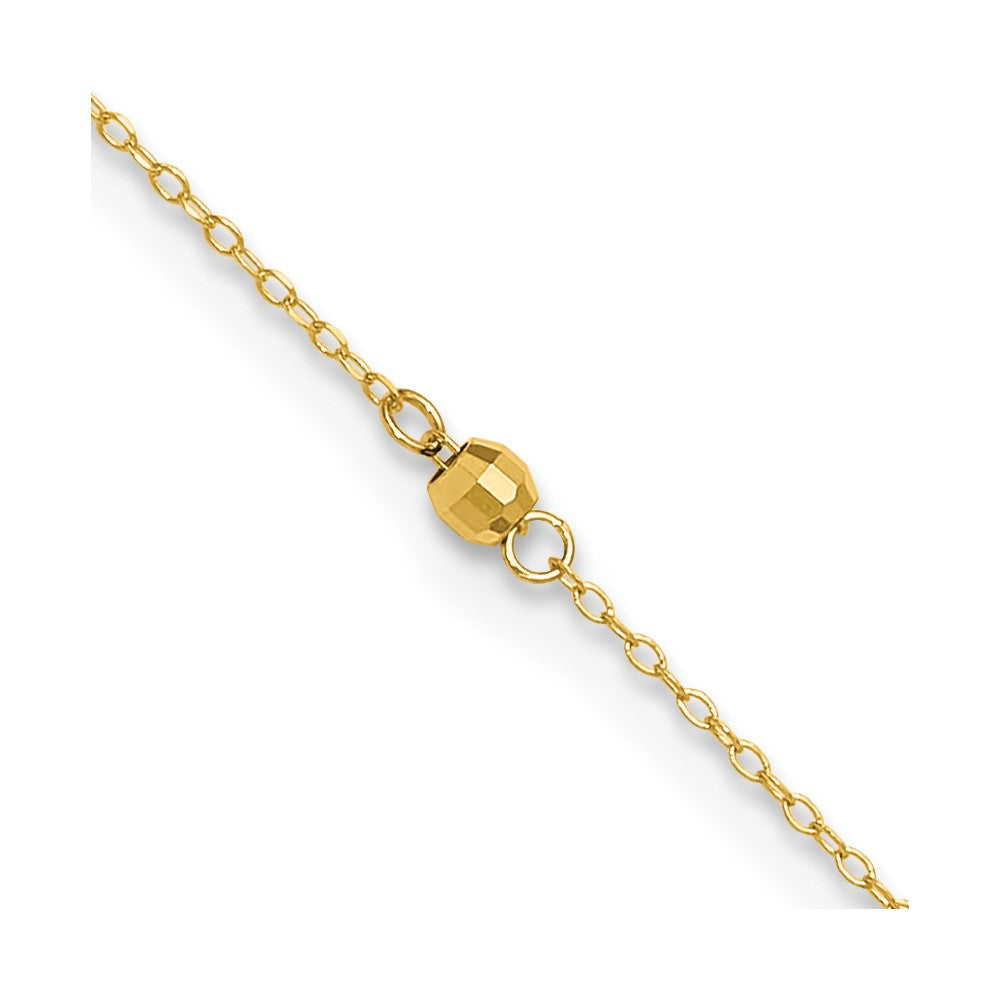 14K Mirror Beads 10in Plus 1in Ext Anklet