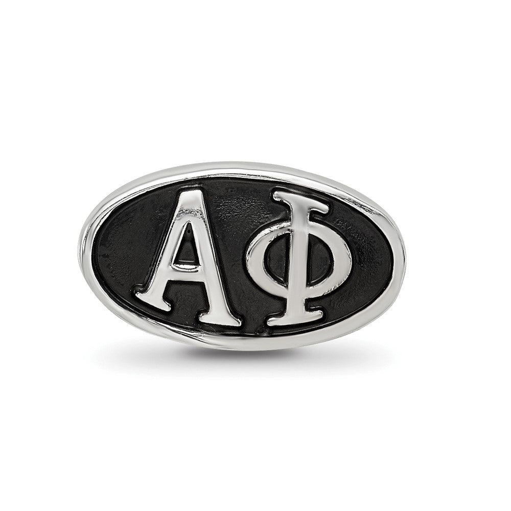 Sterling Silver Alpha Phi Sorority Greek Letters Enameled Oval Bead