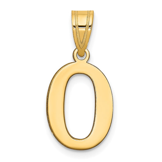 14k Polished Number 0 Pendant