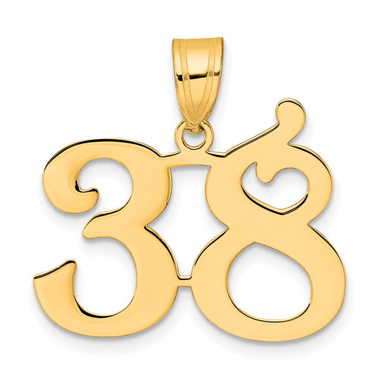 14k Polished Number 38 Pendant