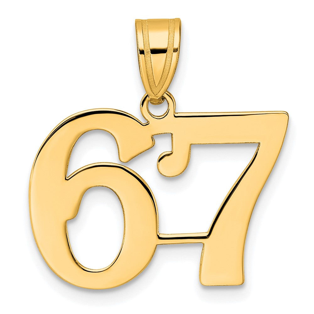 14k Polished Number 67 Pendant