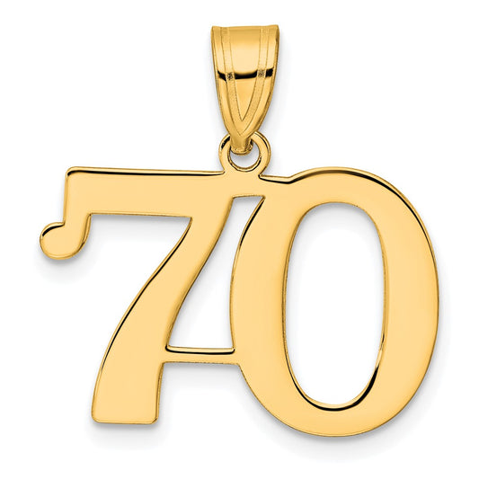 14k Polished Number 70 Pendant