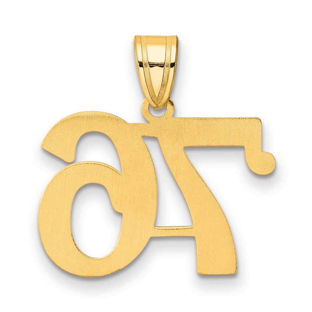 14k Polished Number 76 Pendant