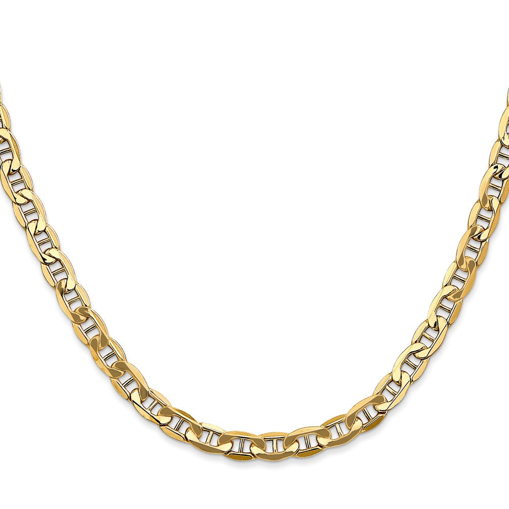 14K 22 inch 4.75mm Semi-Solid Anchor with Lobster Clasp Chain
