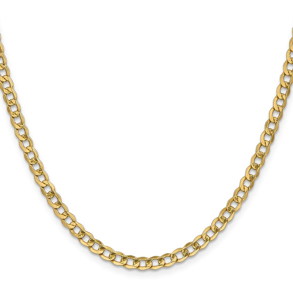 14K 28 inch 4.3mm Semi-Solid Curb with Lobster Clasp Chain