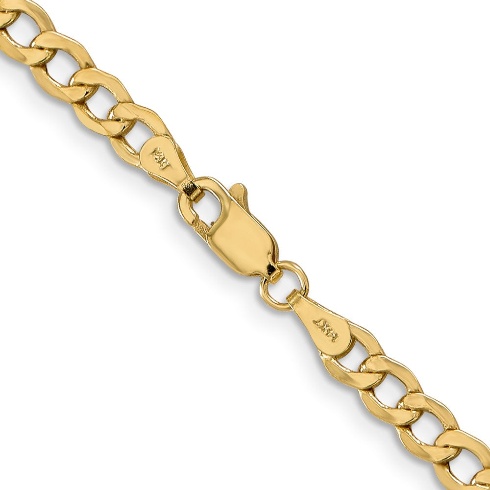 14K 28 inch 4.3mm Semi-Solid Curb with Lobster Clasp Chain