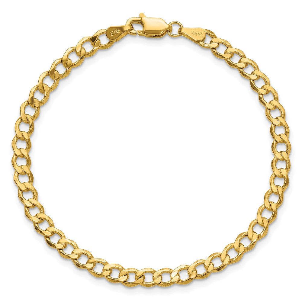 14K 9 inch 4.3mm Semi-Solid Curb with Lobster Clasp Anklet