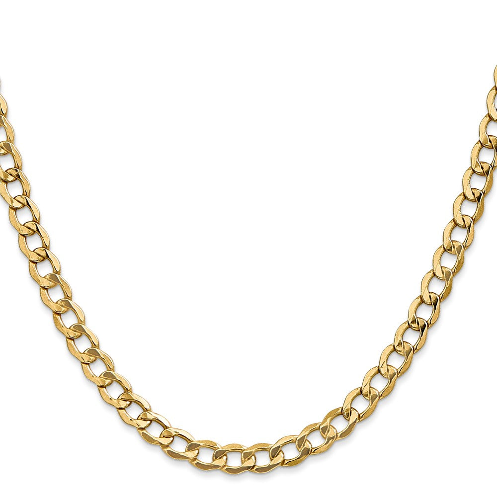 14K 26 inch 5.25mm Semi-Solid Curb with Lobster Clasp Chain