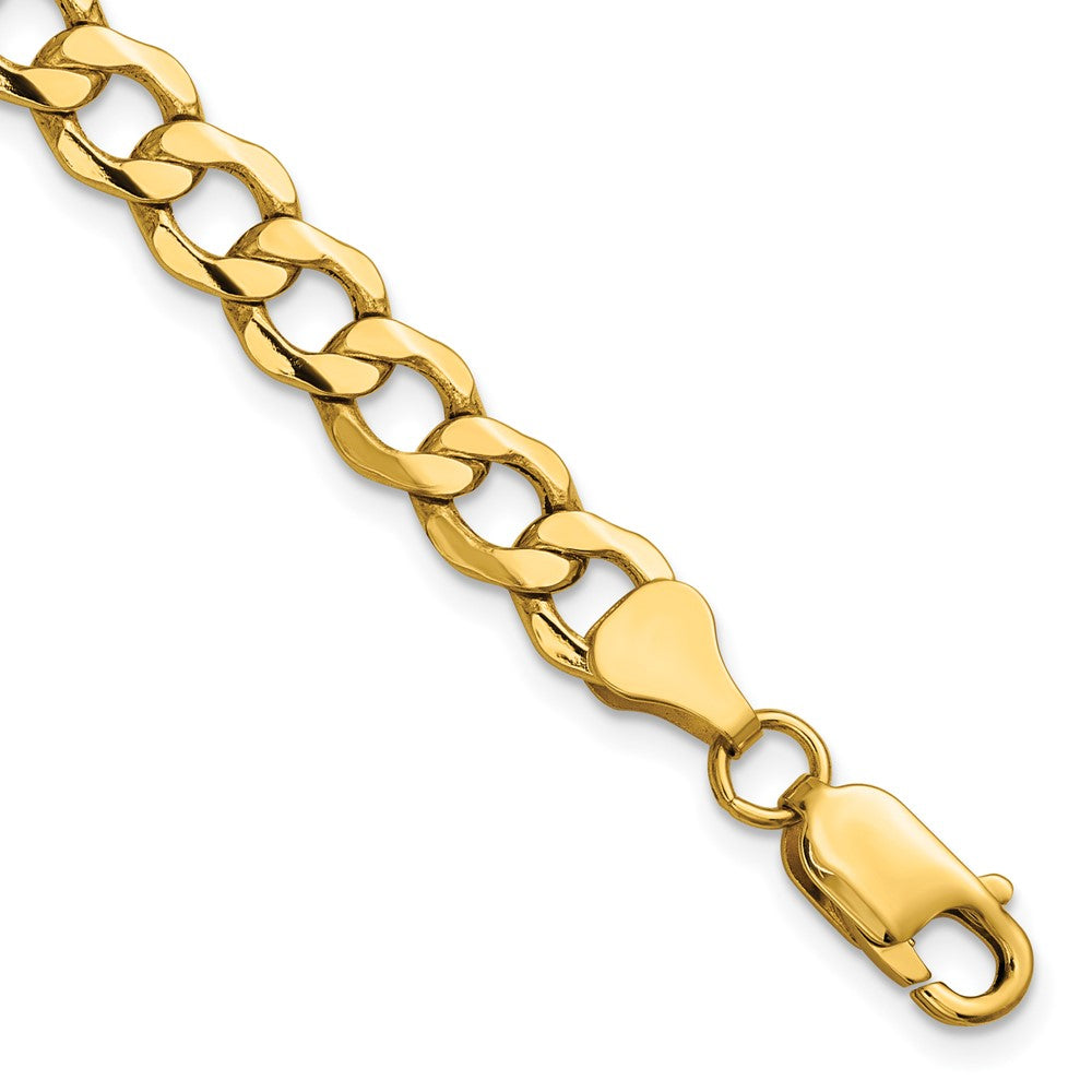 14k 6.5mm Semi-Solid Curb Chain