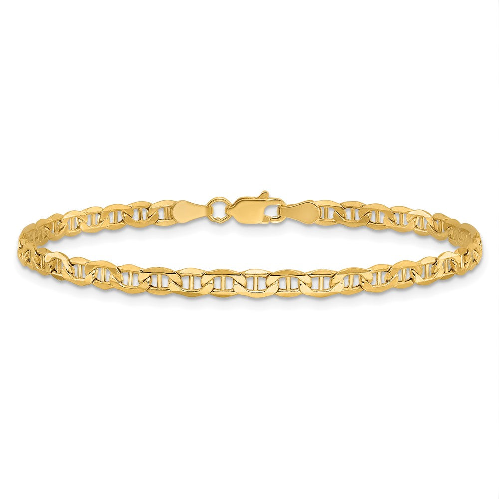 14K 9 inch 3.2mm Semi-Solid Anchor with Lobster Clasp Anklet