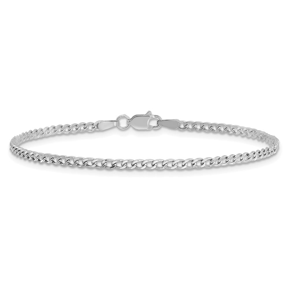 14k WG 2.5mm Semi-Solid Curb Link Chain