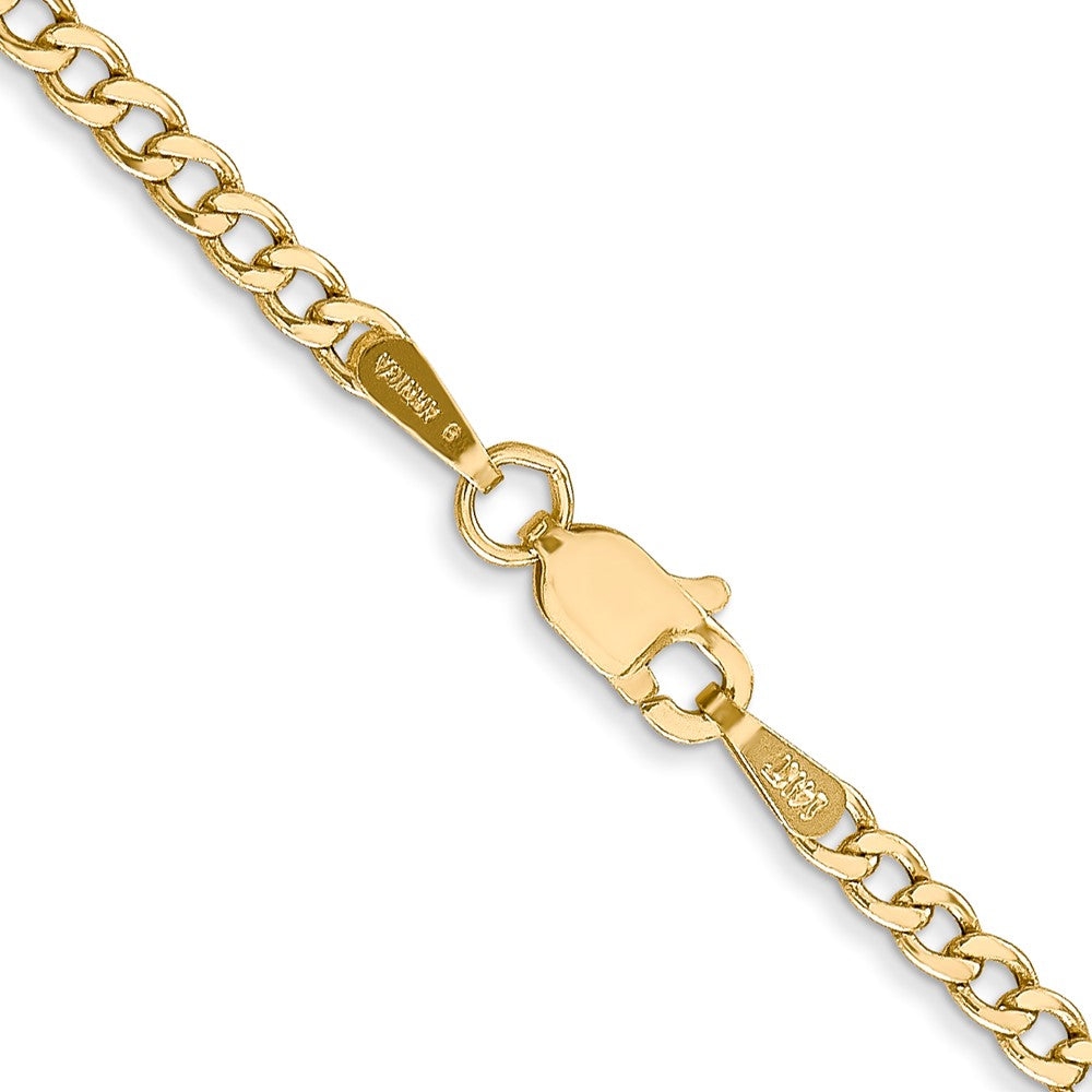 14K 26 inch 2.5mm Semi-Solid Curb with Lobster Clasp Chain