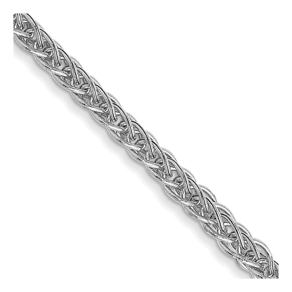 14K White Gold 22 inch 2mm Semi-Solid 3-Wire Wheat with Lobster Clasp Chain