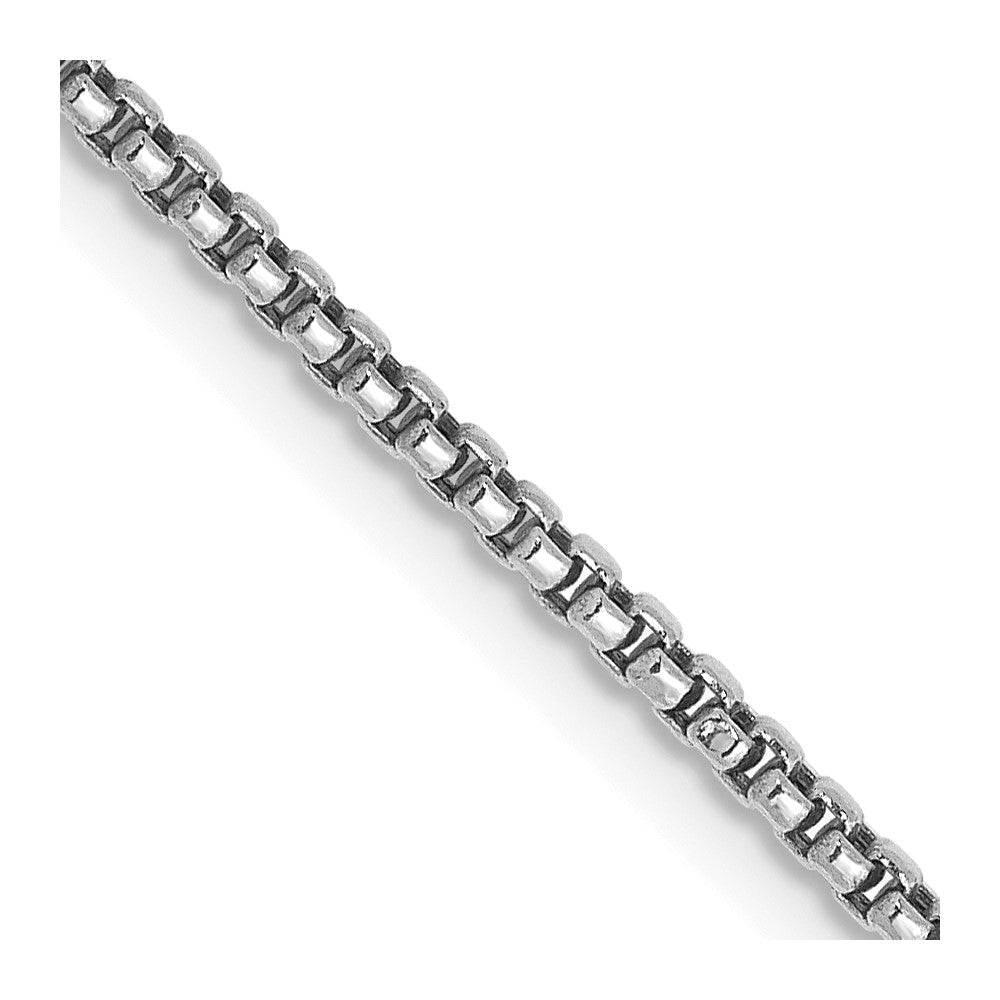 14K White Gold 26 inch 1.5mm Semi-Solid Round Box with Lobster Clasp Chain