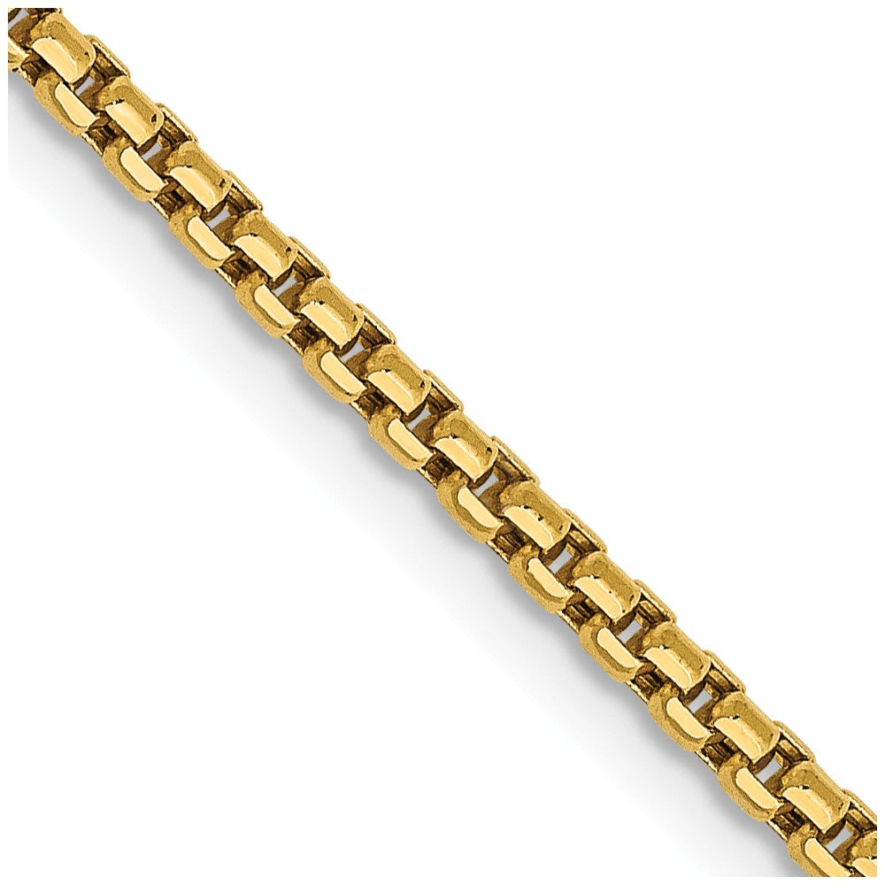 14K 28 inch 1.75mm Semi-Solid Round Box with Lobster Clasp Chain