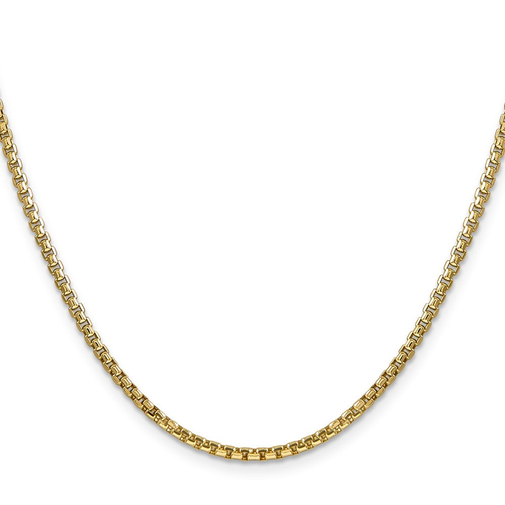 14K 28 inch 2.45mm Semi-Solid Round Box with Lobster Clasp Chain