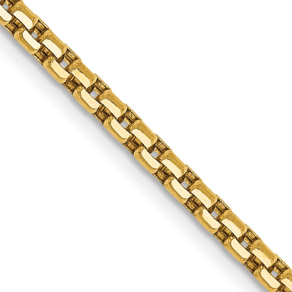 14K 28 inch 2.45mm Semi-Solid Round Box with Lobster Clasp Chain