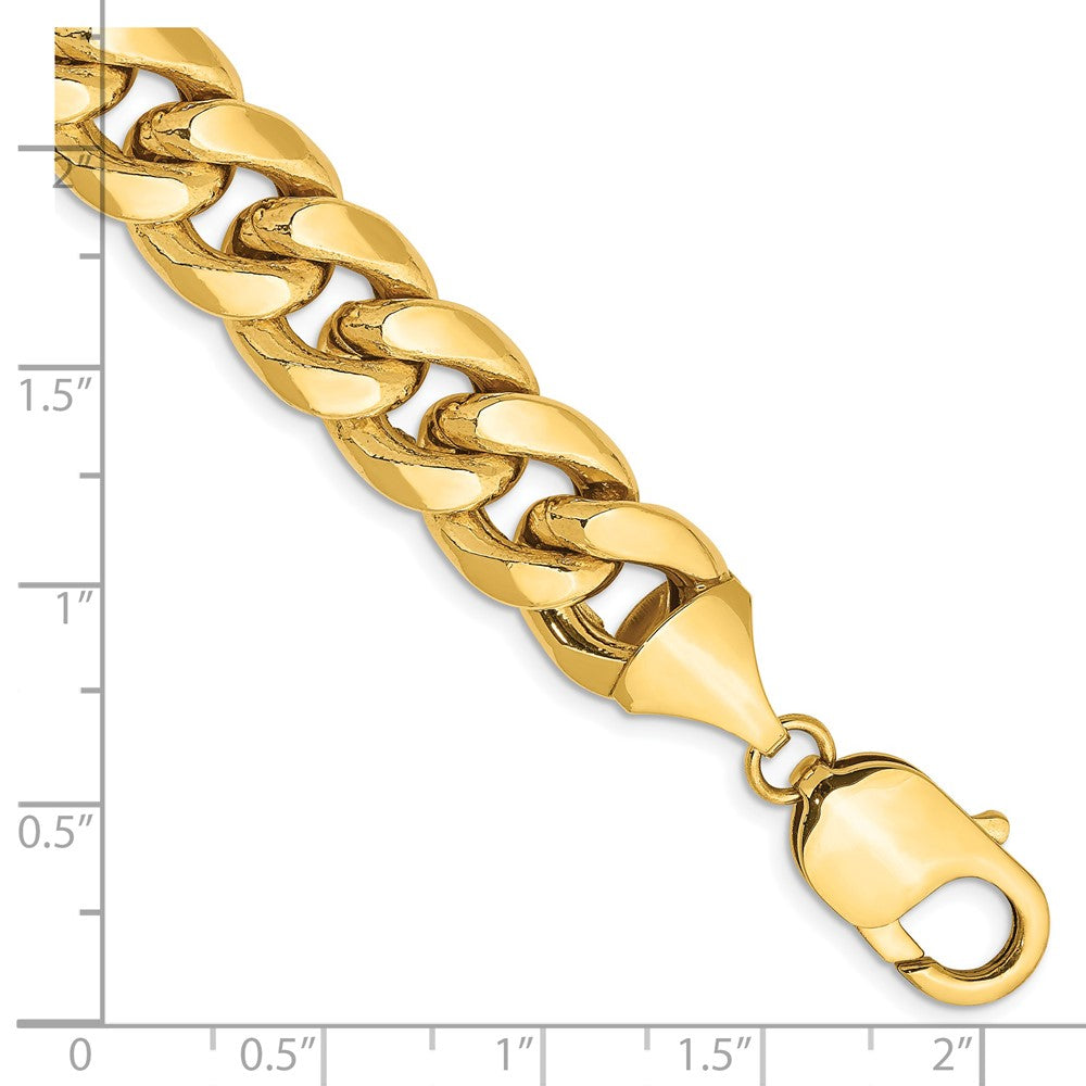 14K 9 inch 11mm Semi-Solid Miami Cuban with Lobster Clasp Chain