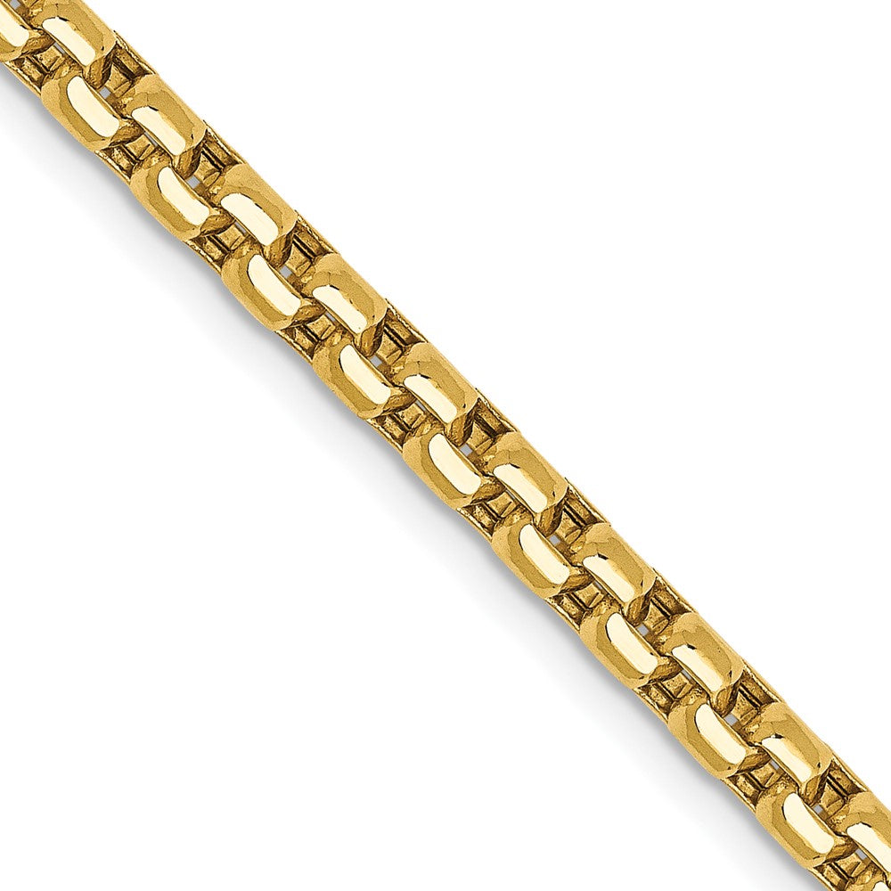 14K 28 inch 3.6mm Semi-Solid Round Box with Lobster Clasp Chain