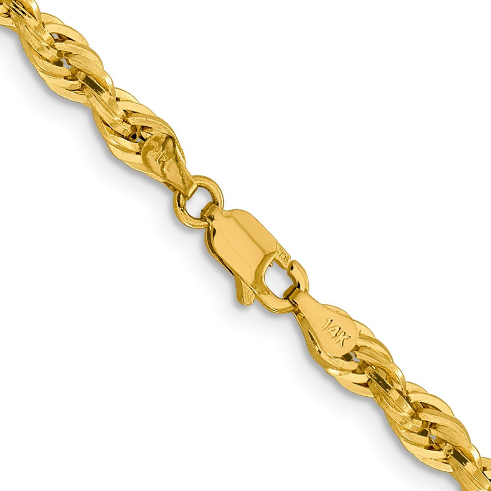 14K 18 inch 4.25mm Semi Solid Rope with Lobster Clasp Chain