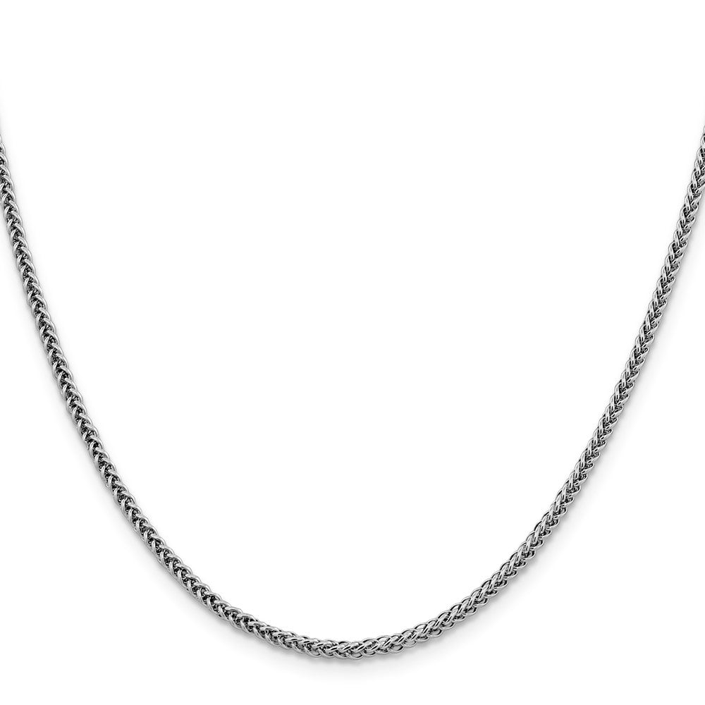 14K White Gold 18 inch 2.35mm Semi-Solid 3-Wire Wheat with Lobster Clasp Chain