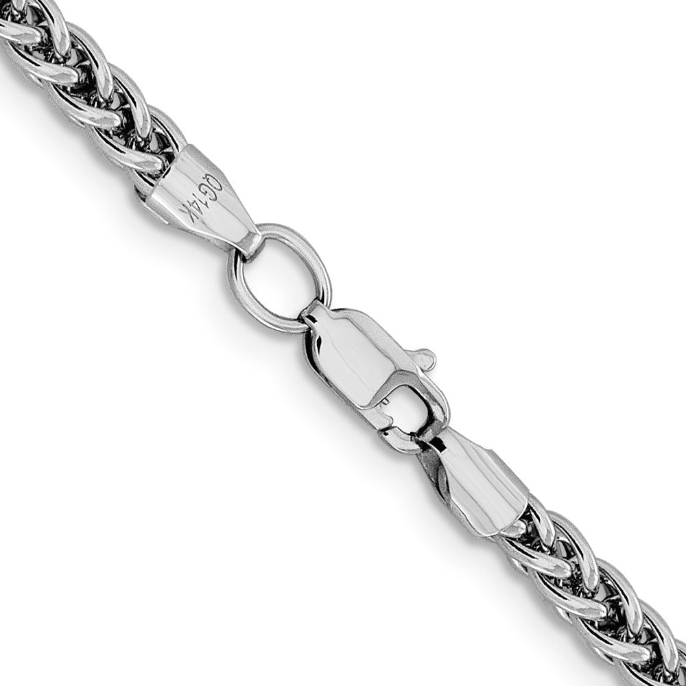 14K White Gold 18 inch 4.3mm Semi-Solid 3-Wire Wheat with Lobster Clasp Chain