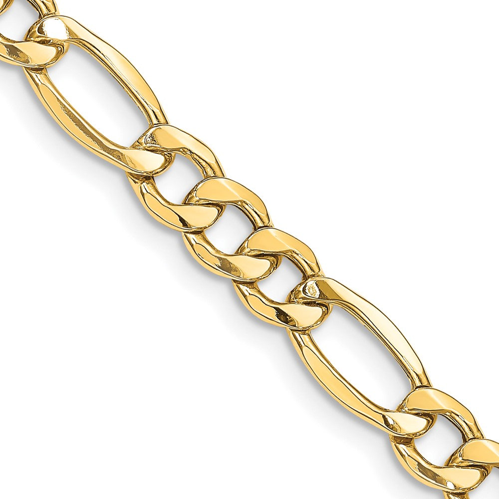 14K 22 inch 8.5mm Semi-Solid Figaro with Lobster Clasp Chain
